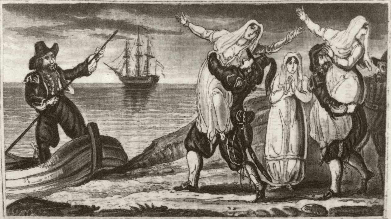 Beakes the Dutch pirate and his crew forcibly carrying off nuns from a Spanish convent by Unknown artist
