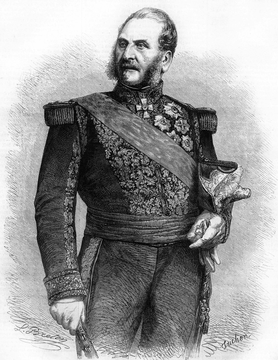 Bernard Pierre Magnan. Maréchal de France (1791 to 1865). engraving from 1865. by Unknown artist