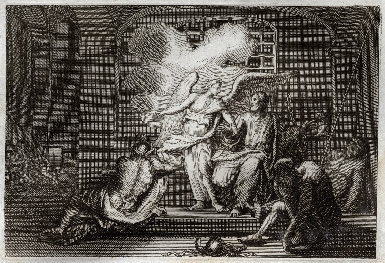 Bible of Royaumont, New Testament: Saint Peter released from prison (illustration from 1811) by Unknown artist