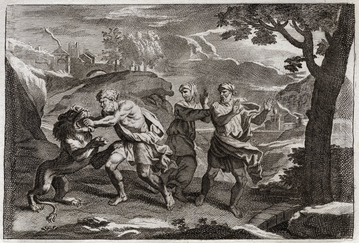 Bible of Royaumont, Old Testament: Birth of Samson (illustration from 1811) by Unknown artist