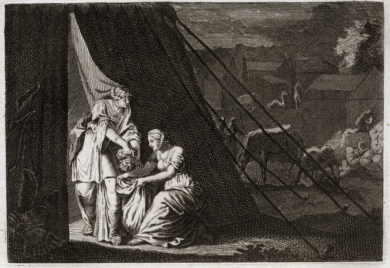Bible of Royaumont, Old Testament: Death of Holofernes. Judith cuts off Holofernes