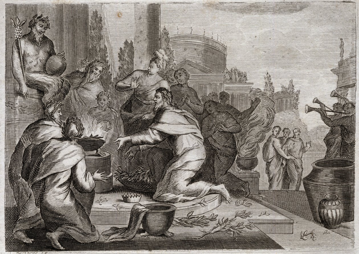 Bible of Royaumont, Old Testament: Fall of Solomon (illustration from 1811) by Unknown artist