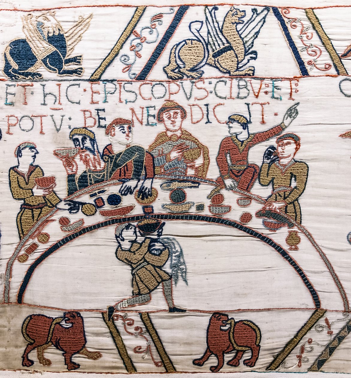 Bishop Odo Blesses the Food and Wine, Bayeux Tapestry