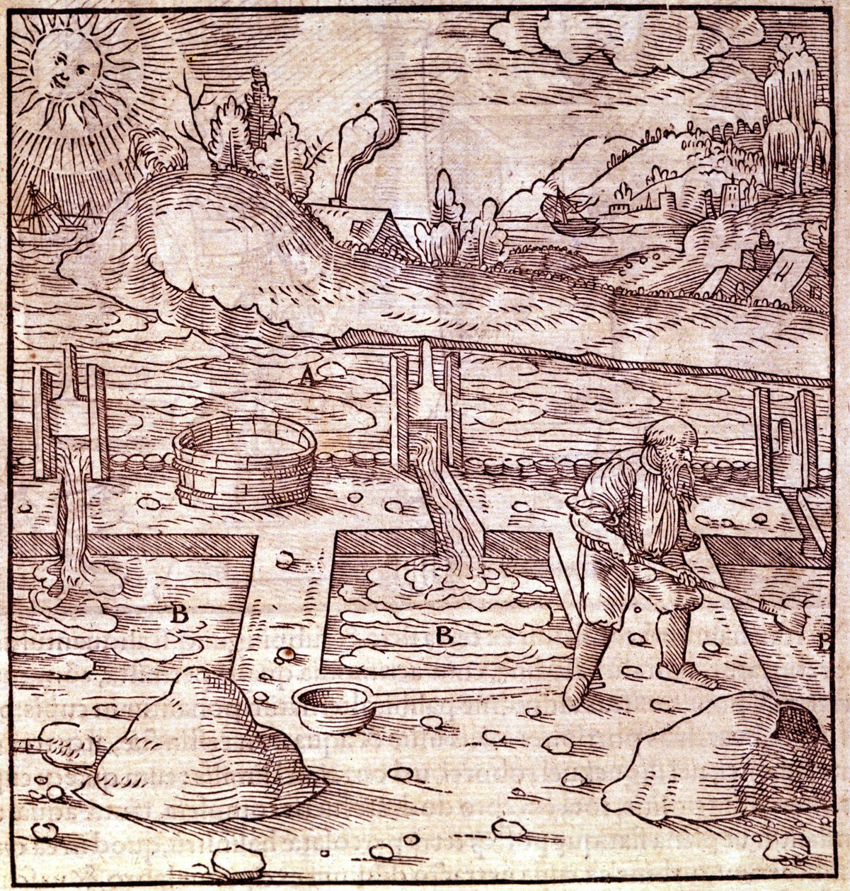 Bitumen harvesting. Georg Bauer Agricola 