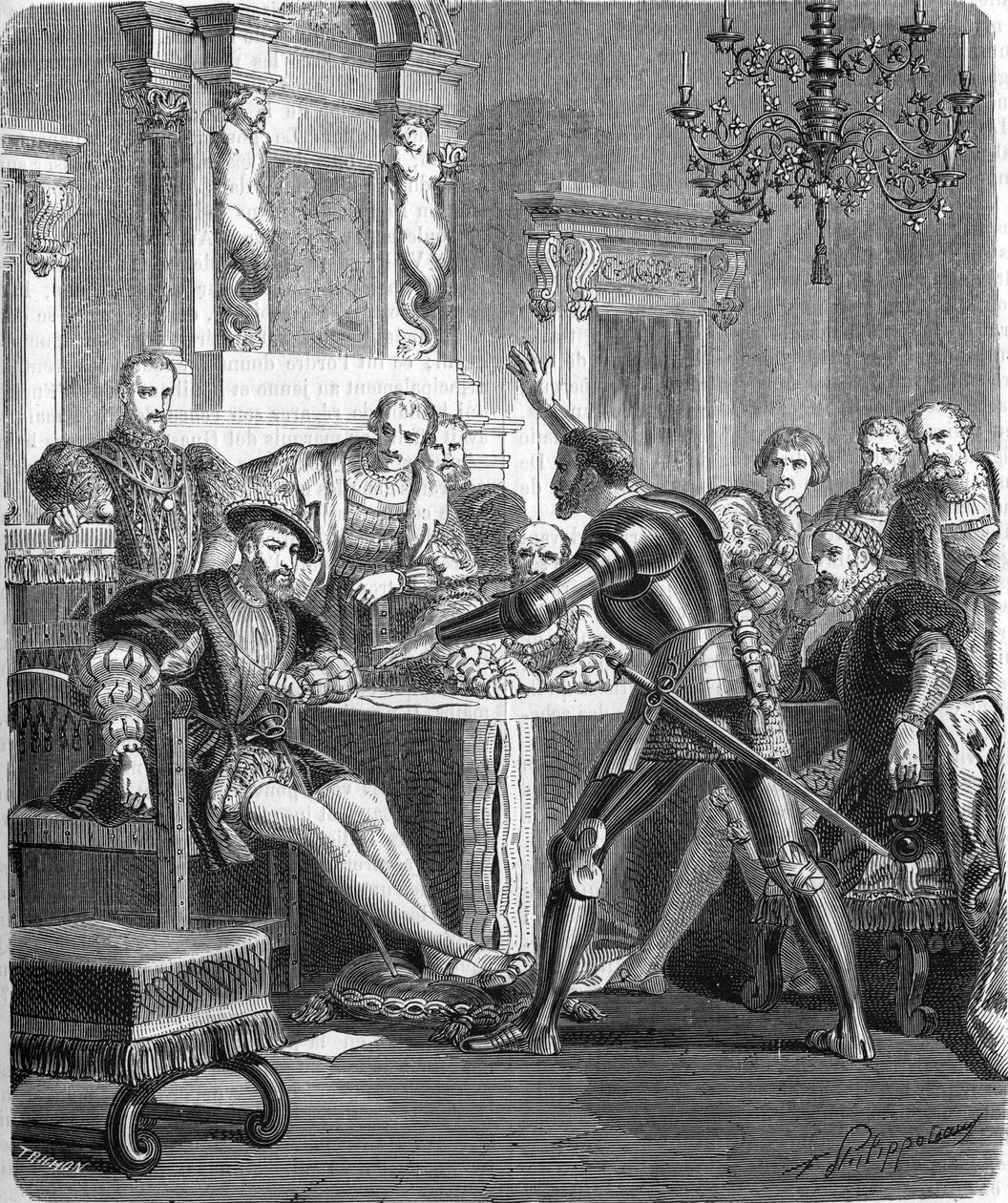 Blaise de Monluc, Marshal of France at the court of Francois I. Engraving of the 19th century by Unknown artist