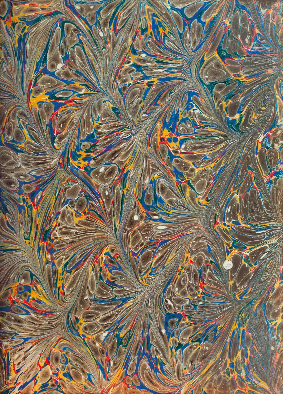 Book decorative end papers Paper marbling by Unknown Artist