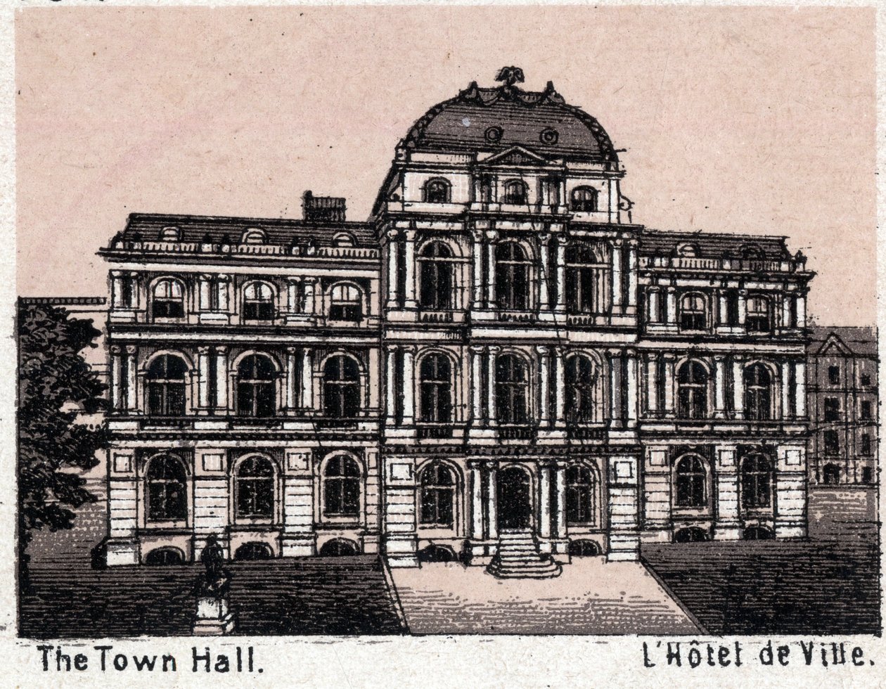 Boston, United States: view of Town Hall. The world illustrates 168 views (late 19th century) by Unknown artist