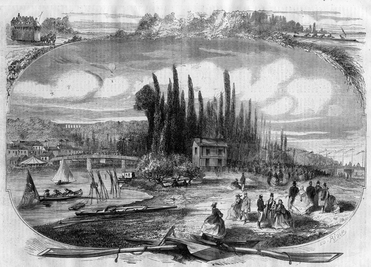Bougival (Yvelines) The banks of the Seine in 1868 by Unknown artist