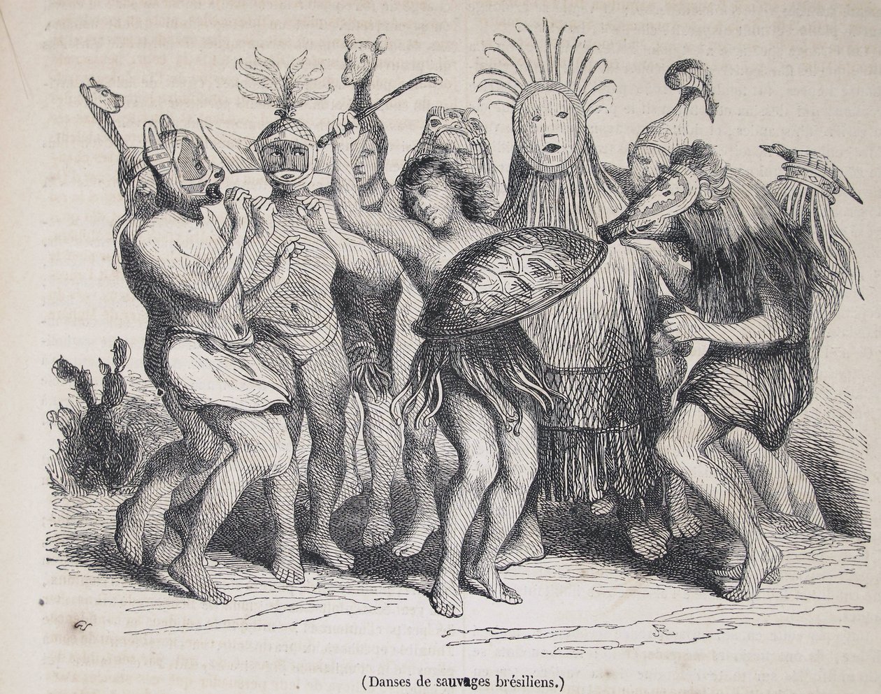 Brazilian natives dancing, from Le Magasin Pittoresque by Unknown artist