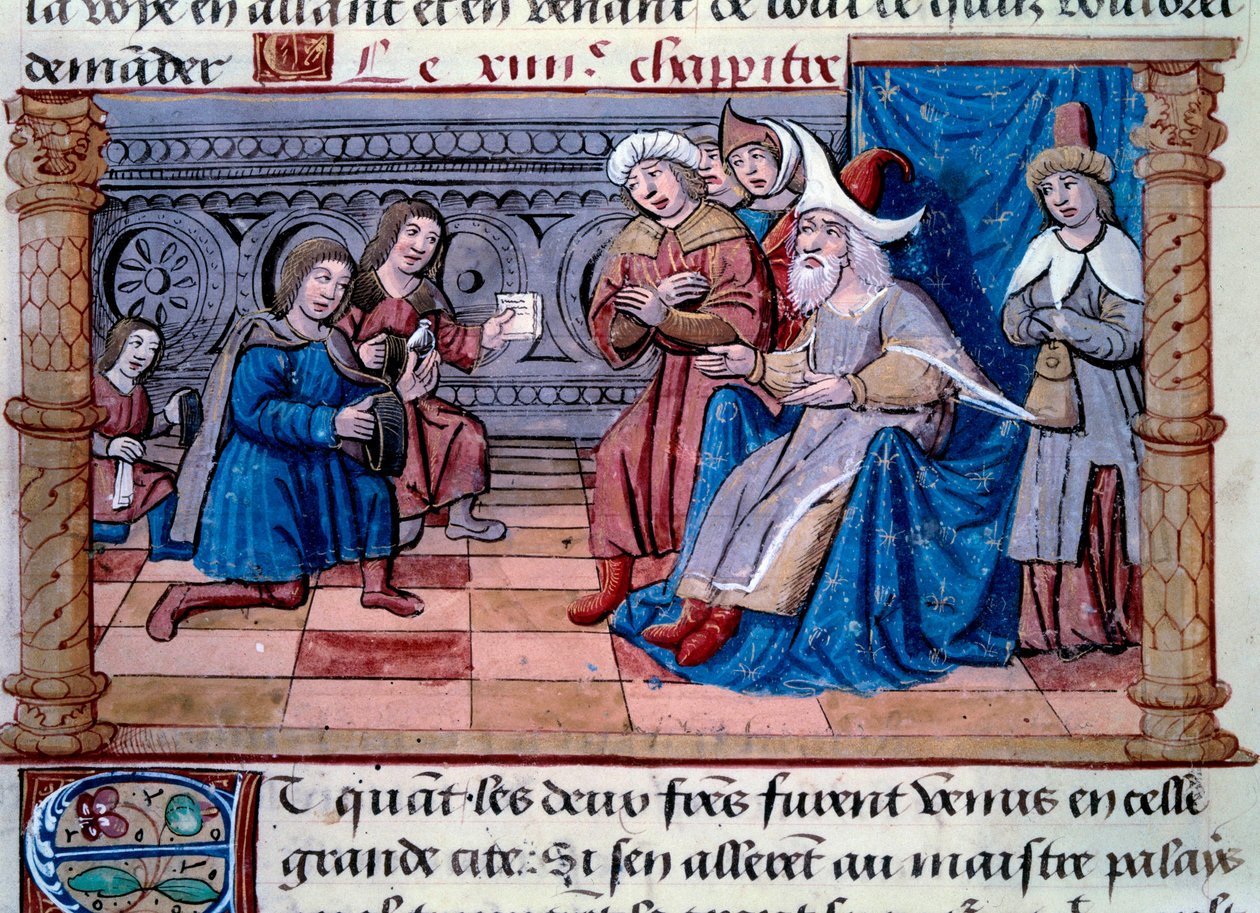 Brothers Nicolo and Matteo Polo, father and uncle of the young Marco Polo, were received in the court of the Grand Qubilai by Unknown artist
