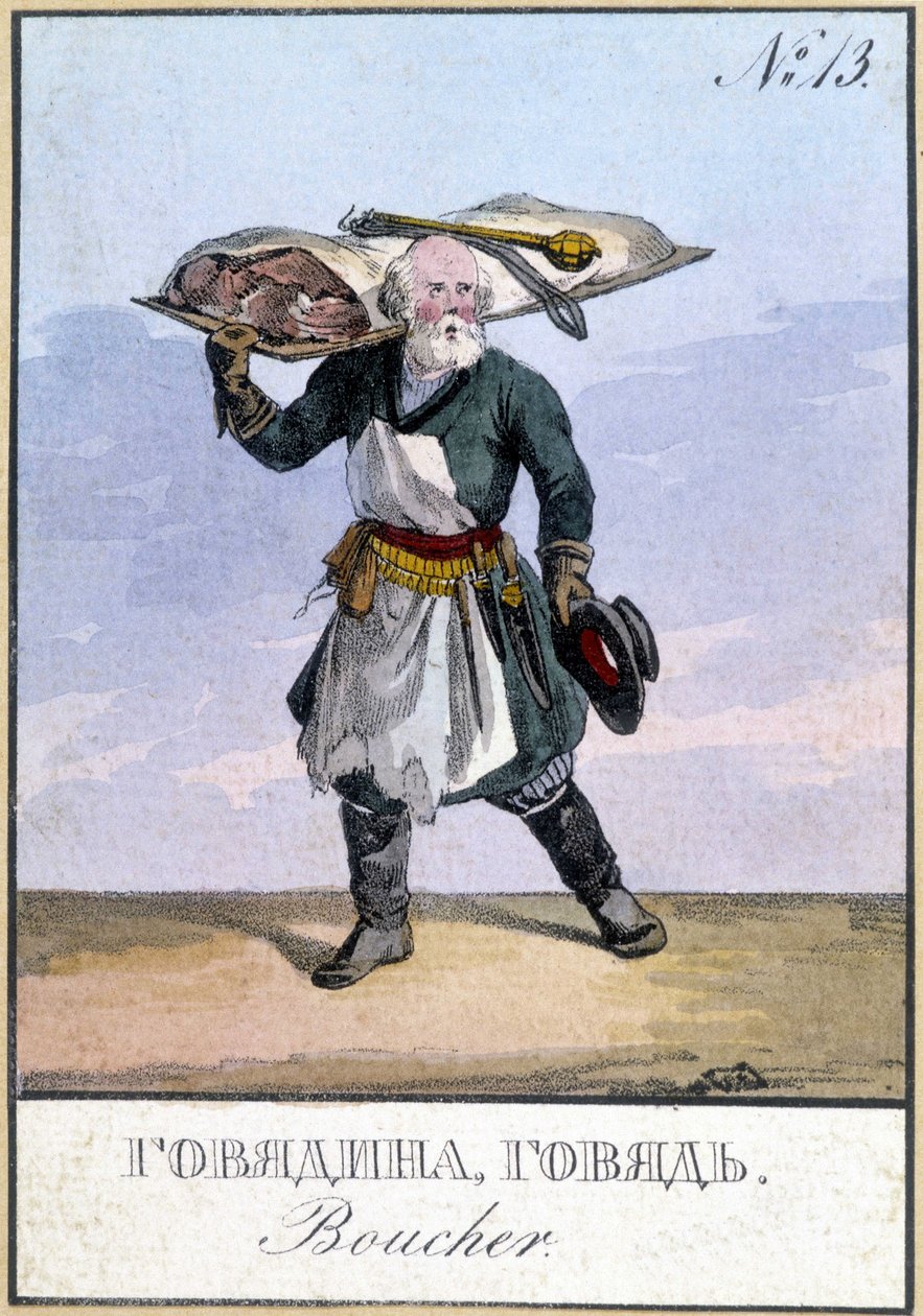 Butcher in Russia in the 19th century by Unknown artist