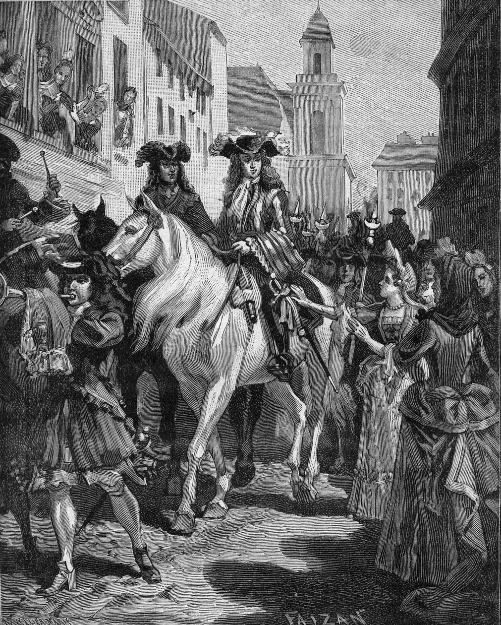 Camisard War (1702-1704): A Catholic Trying to Touch the Leader of the Camisards, Jean Cavalier (1681-1740). Nimes, Gard (30). Engraving of the 19th Century. In 