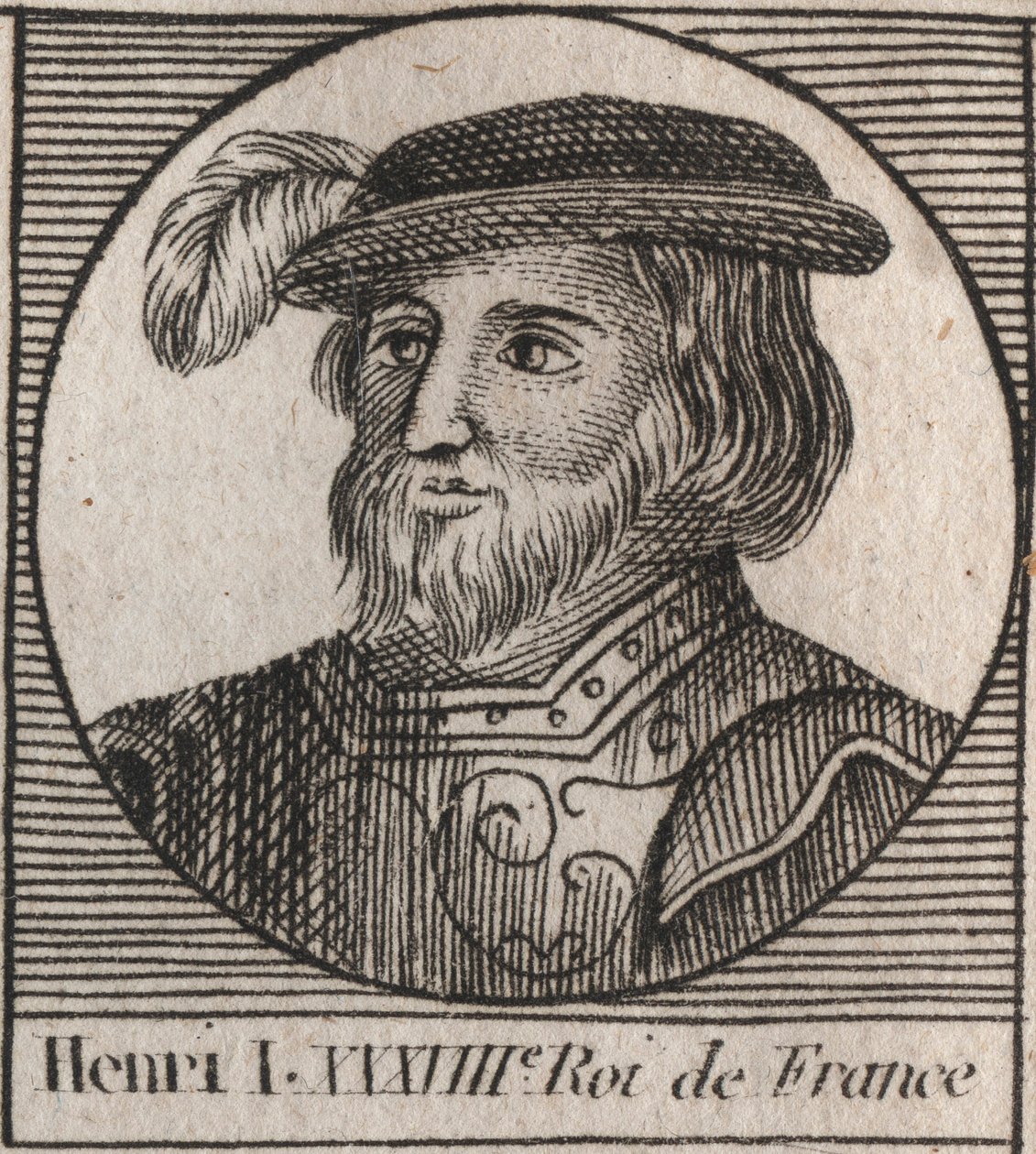 Capetians Dynasty: Portrait of Henry I (1009-1060), King of the Franks from 1031 to 1060 - engraving from 