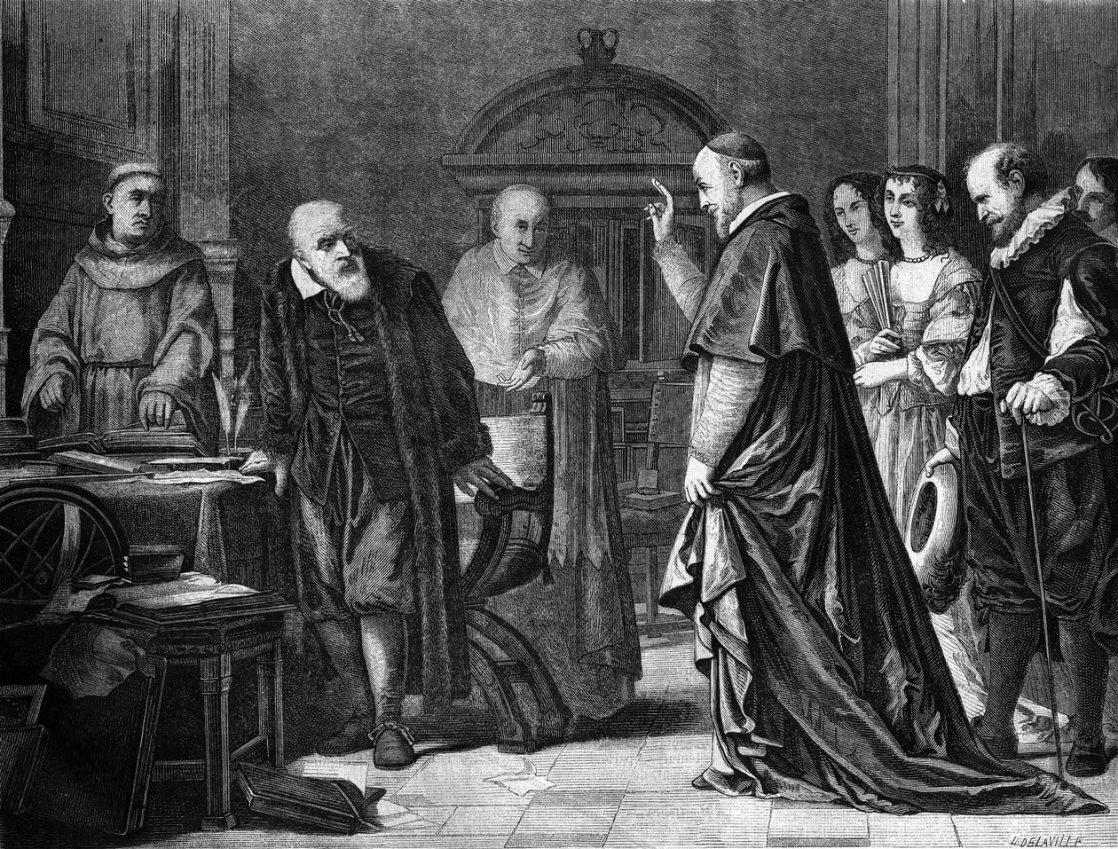 Captivity of Galileo Galilei (1564 - 1642) at the palace of the Archbishop of Siena by Unknown artist