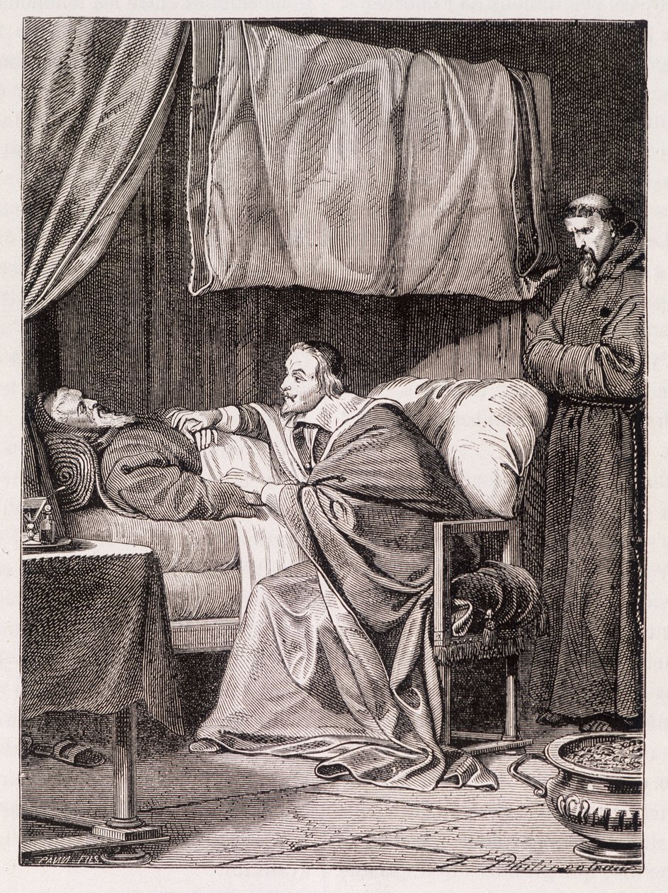 Cardinal Richelieu on the deathbed of Father Joseph by Unknown artist
