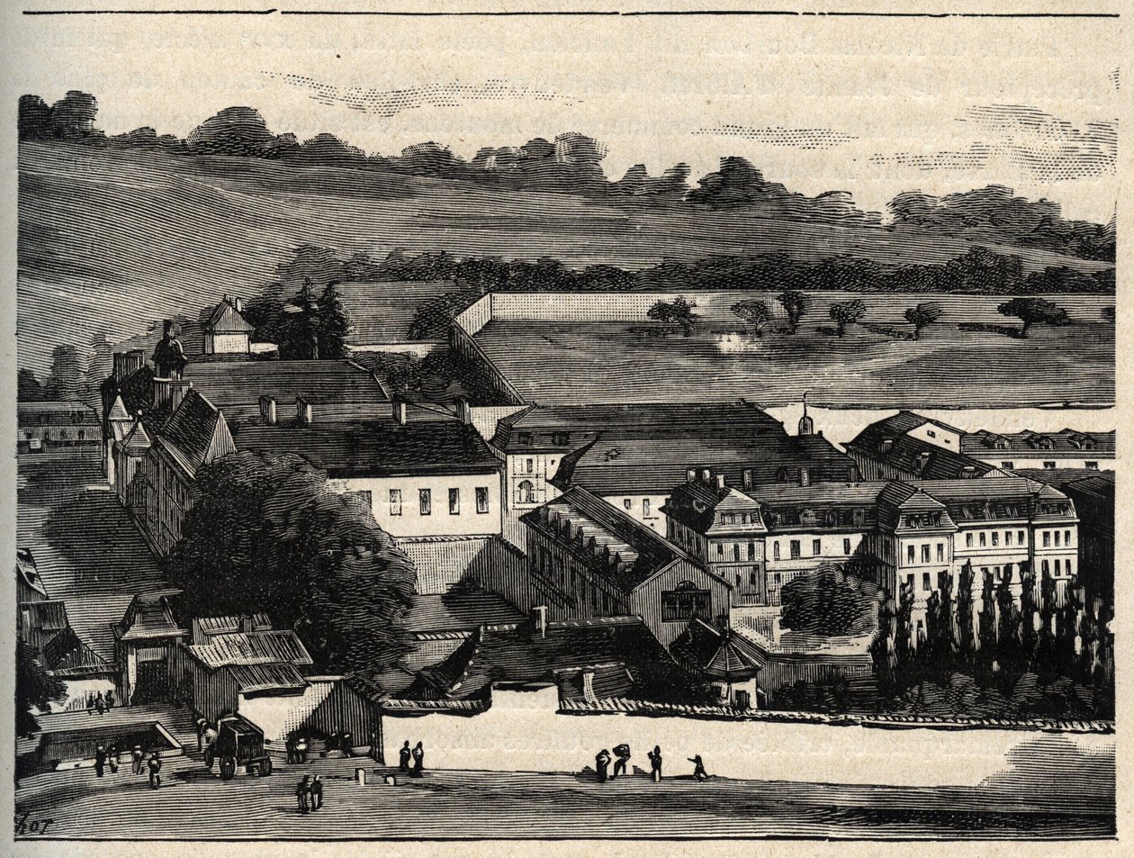 Central House of Clairvaux (prison of Clairvaux) - Champagne-Ardenne - engraving in 