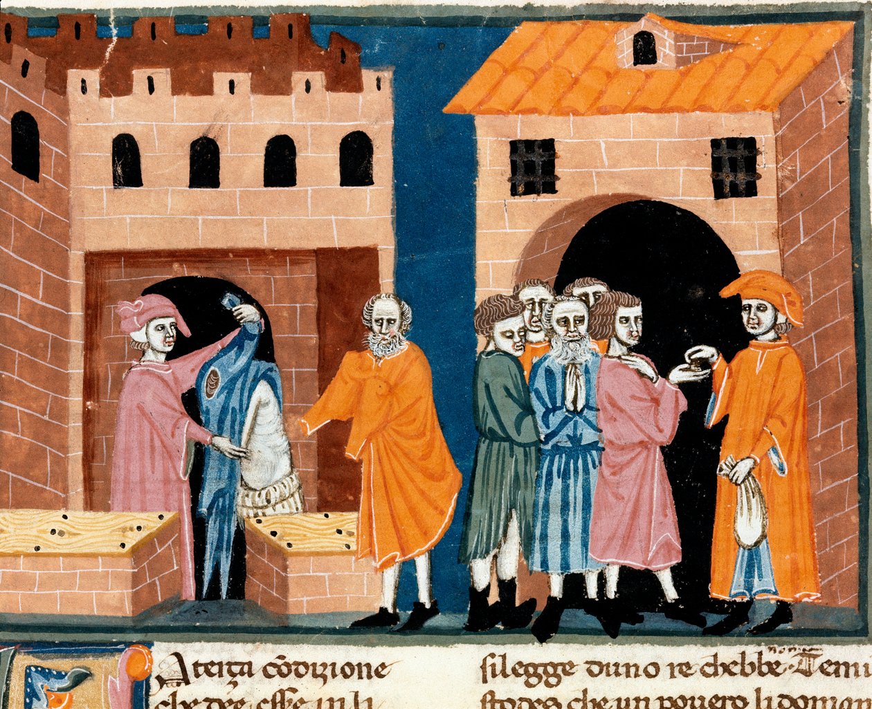 Charity in the Middle Ages: Public Assistance. Scene of Charity and Assistance to the Poor by Unknown artist