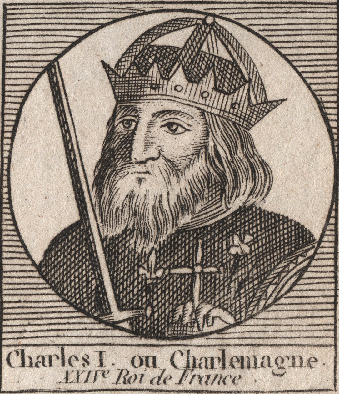 Charlemagne (Carolus Magnus, Charles the Great) (747-814) King of the Franks and Christian Emperor of the West - engraving from “Instruction sur l