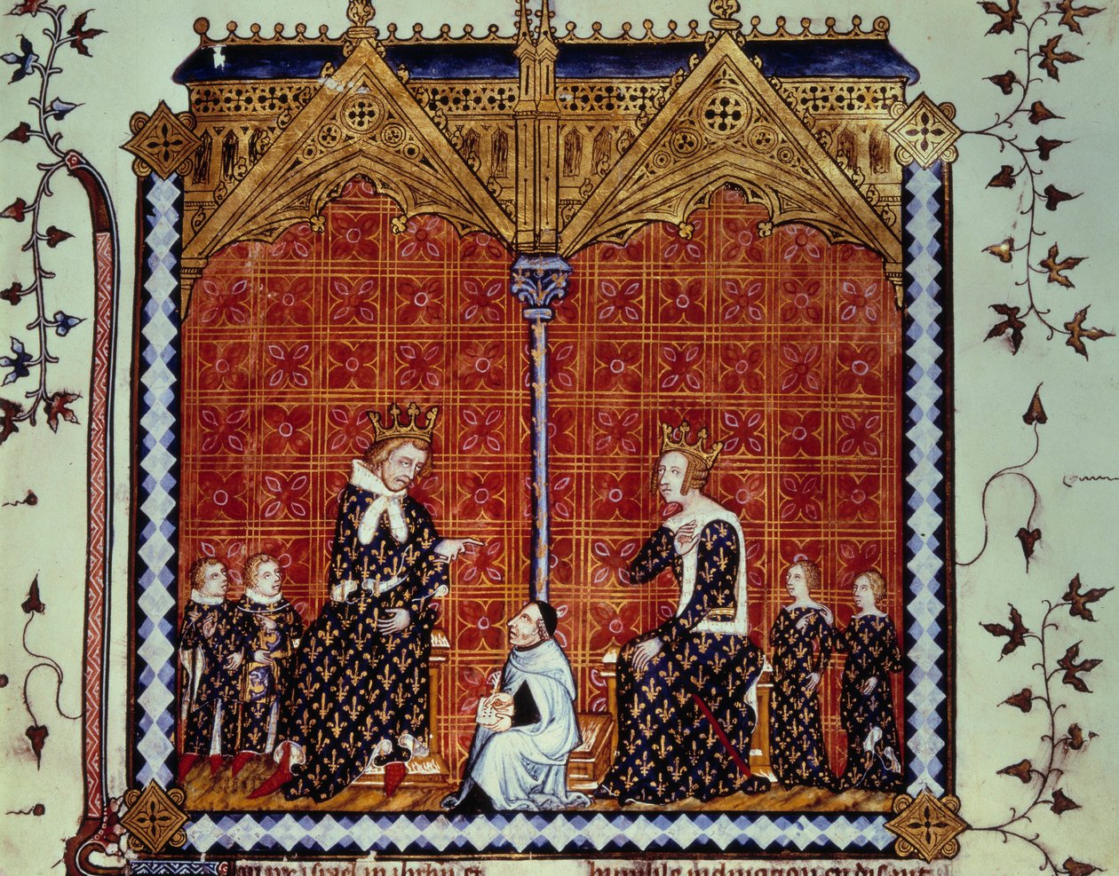 Charles V the Wise and Jeanne de Bourbon, surrounded by their children by Unknown artist