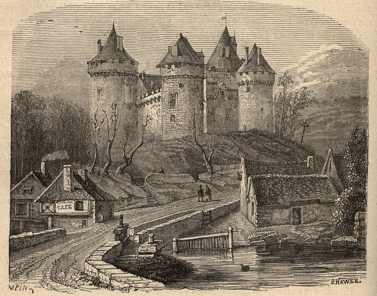 Chateau de Combourg - Ille-et-Vilaine Bretagne (engraving) by Unknown artist