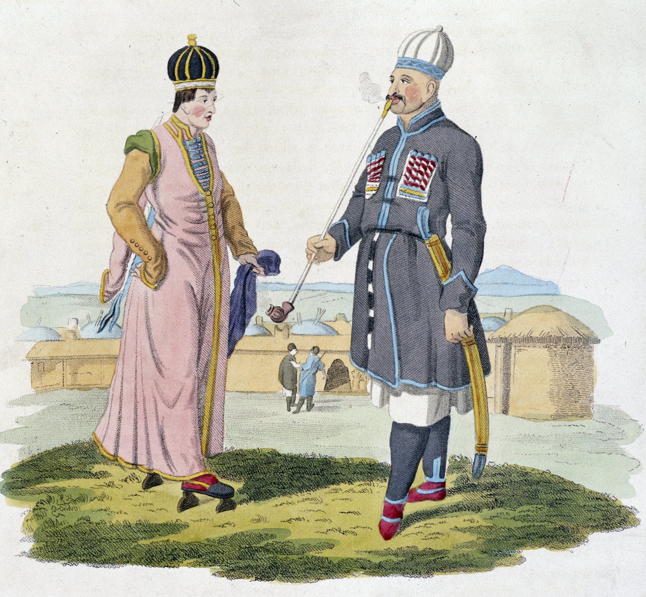 Cherkess man and woman (Caucasus) by Unknown artist