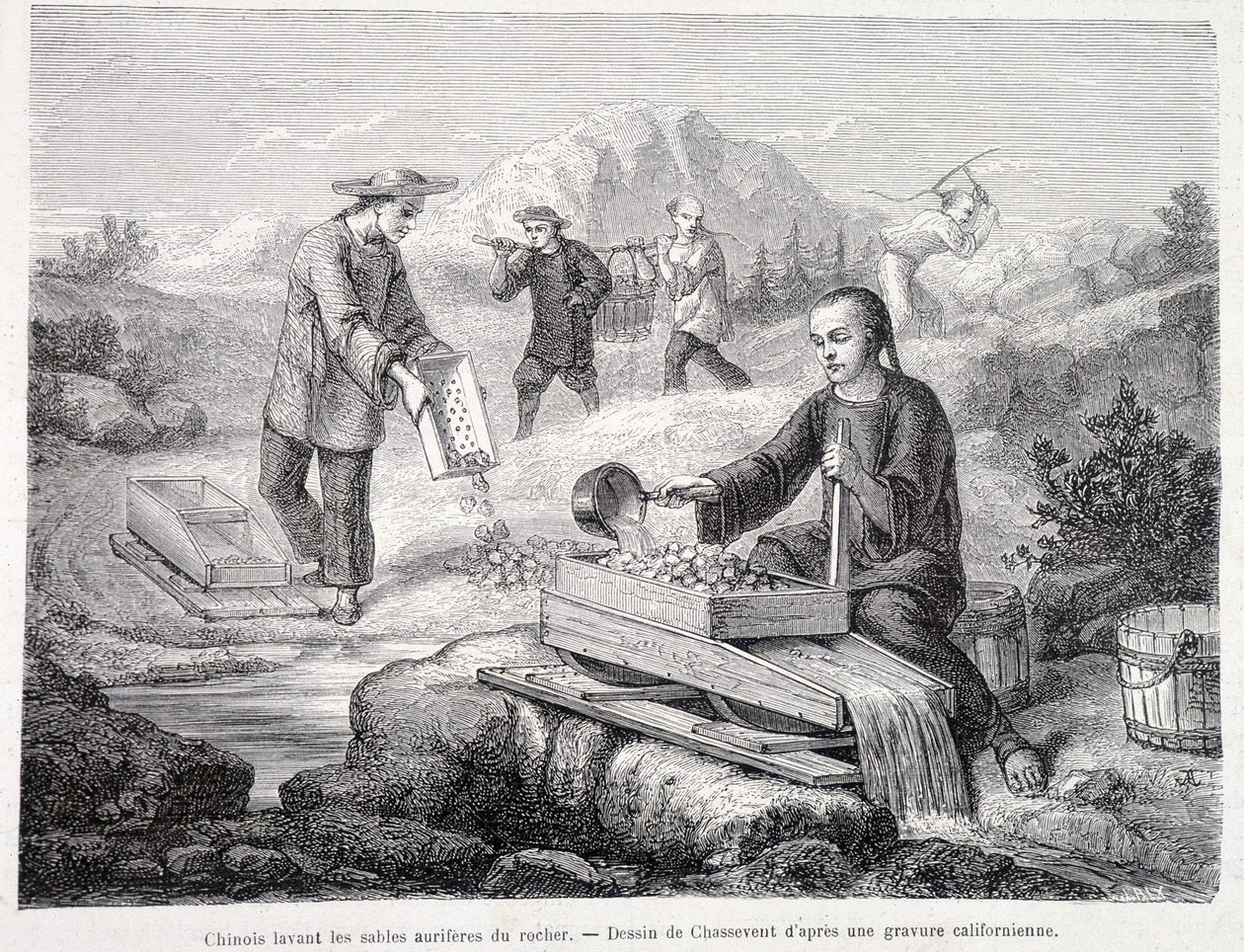 Chinese Washing Gold Sands in California by Unknown artist