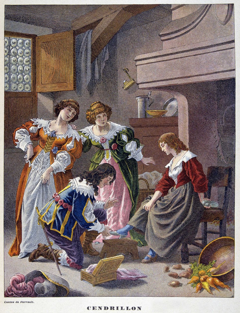 Cinderella tries the slipper of vair - in 