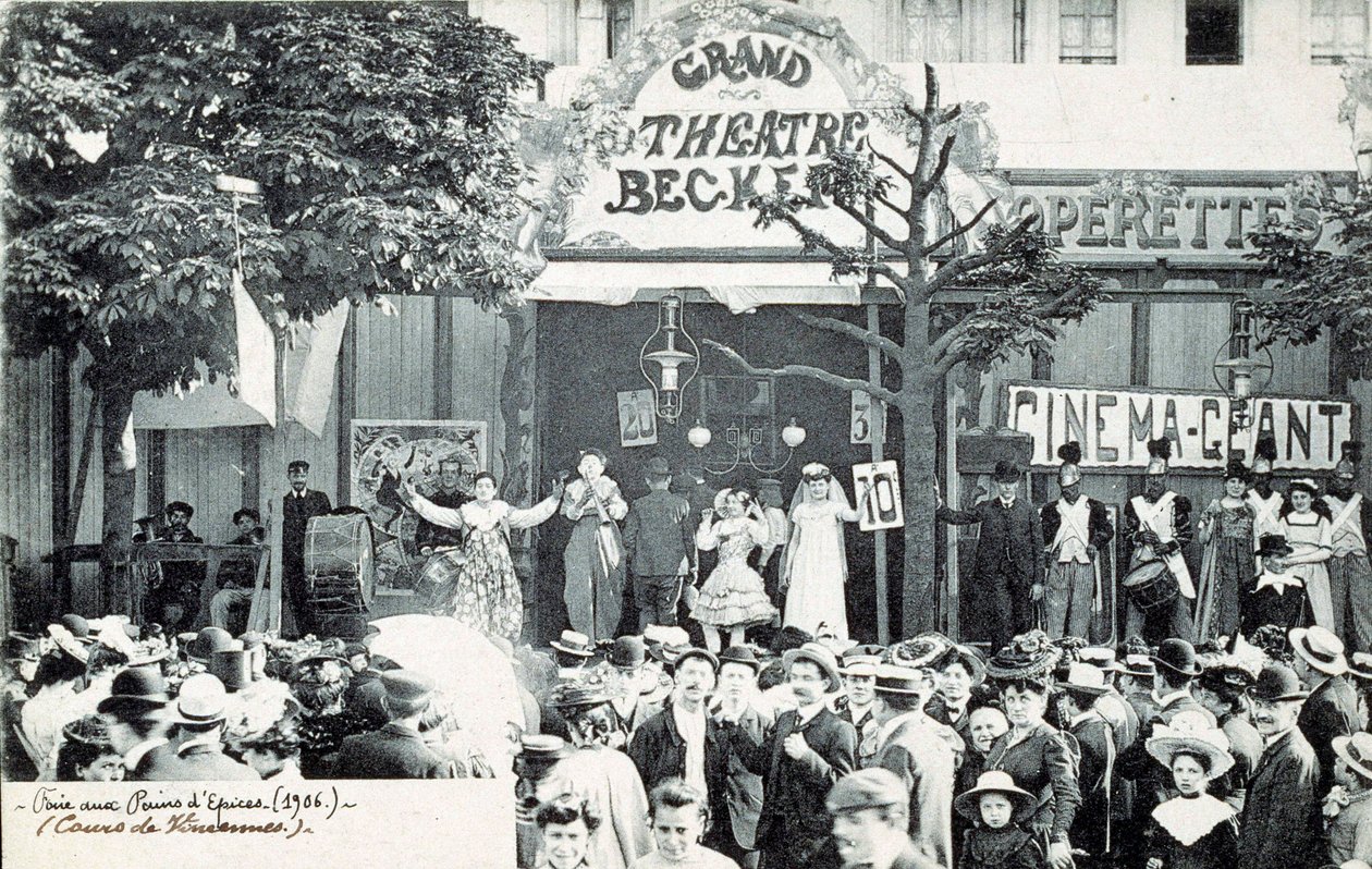 Circus Show in Front of the Grand Theatre Becker in Paris in 1906 by Unknown Artist