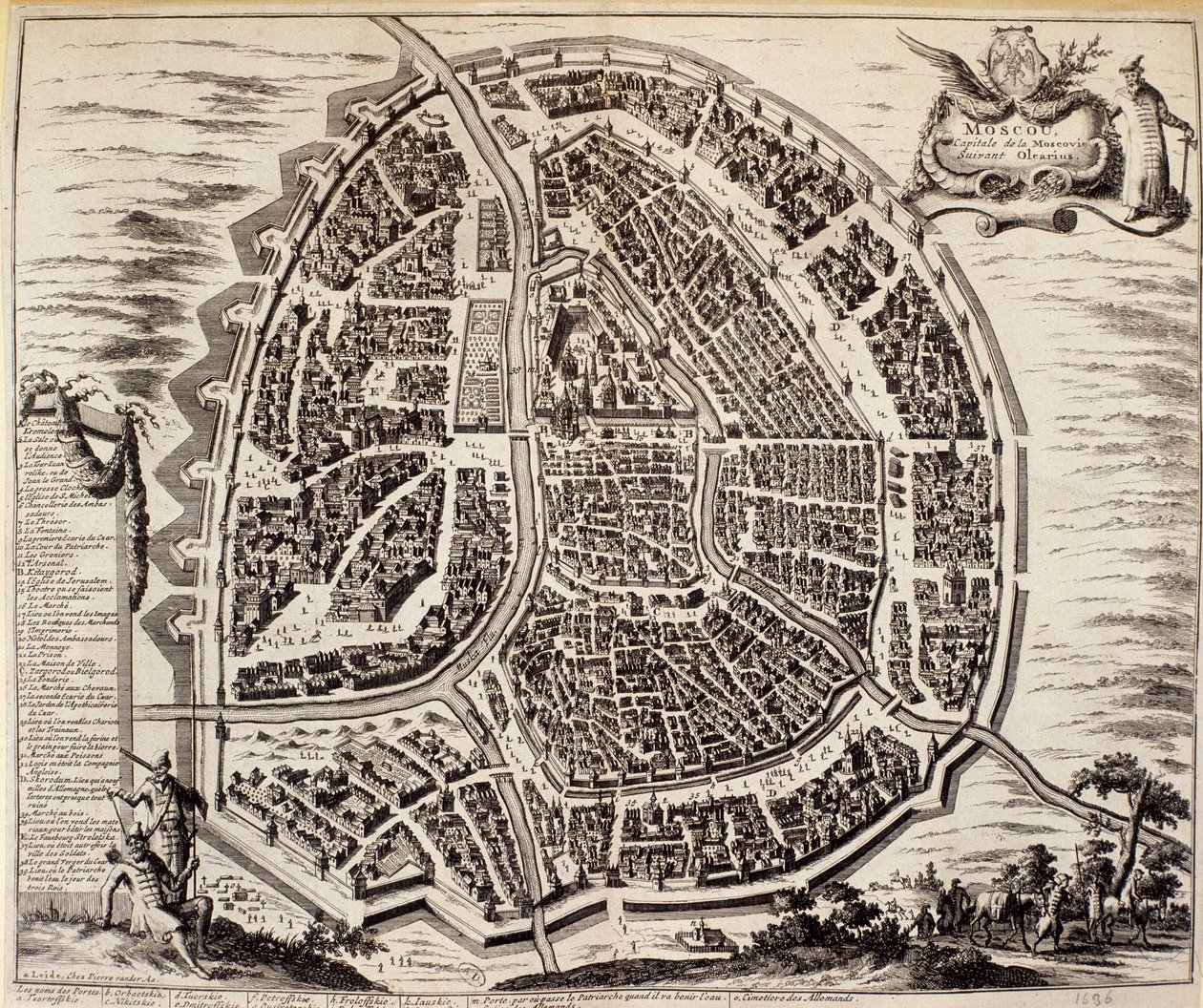 City Map of Moscow in the 17th Century. by Unknown artist