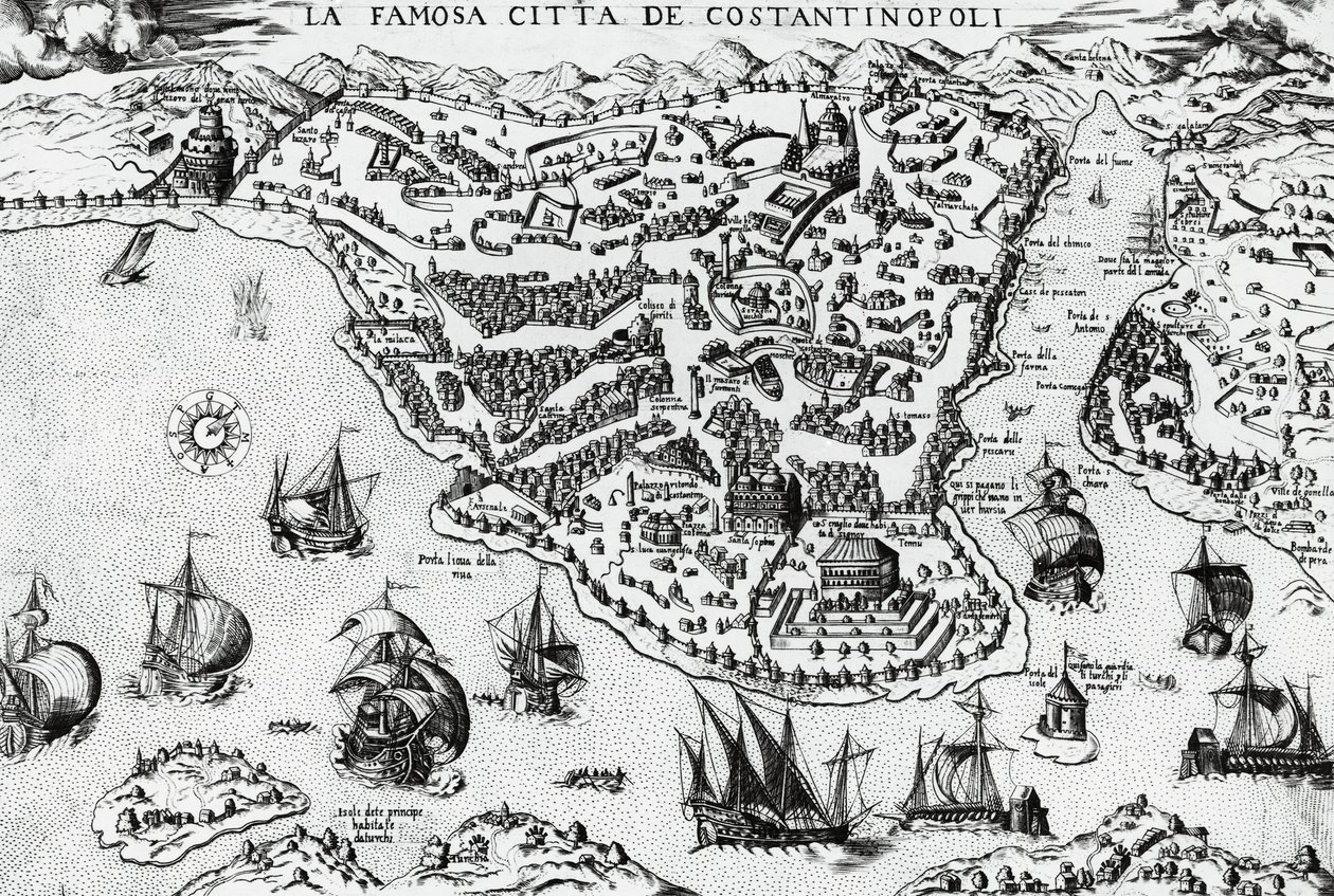 City of Constantinople, engraving by Unknown artist