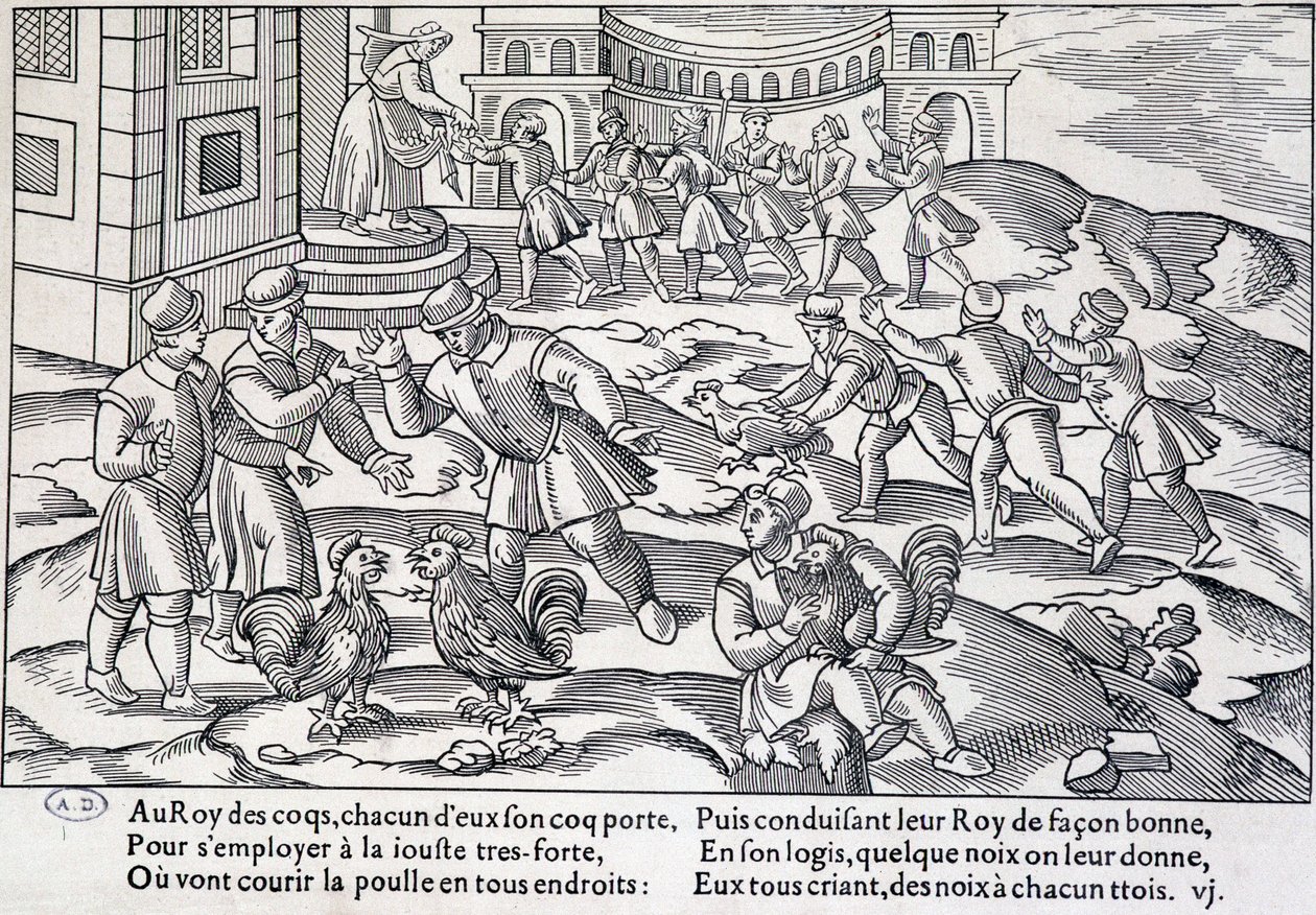 Cockfighting, XVI-XVII century by Unknown artist