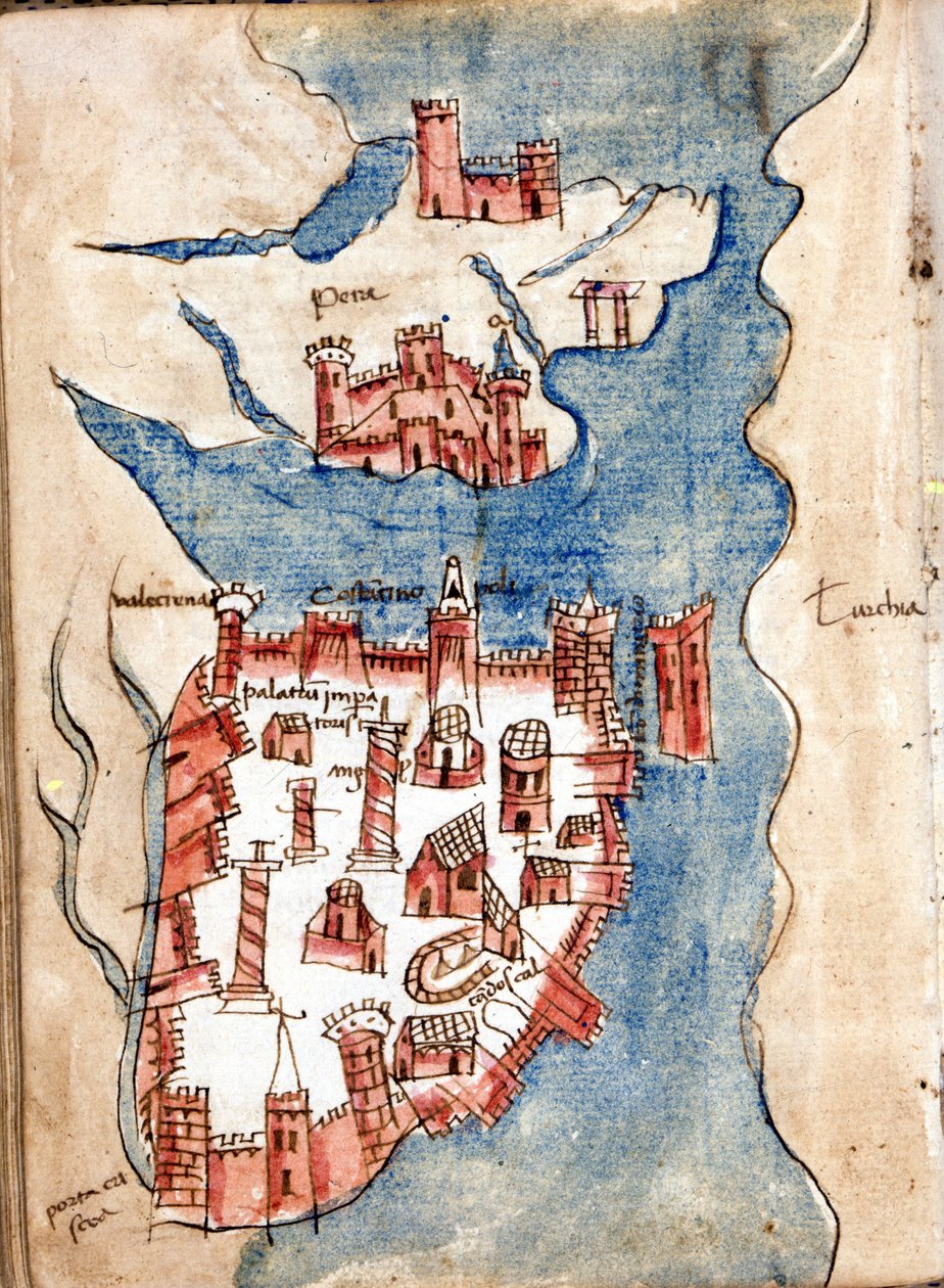 Constantinople, manuscript map of Venice of the 15th century by Unknown artist