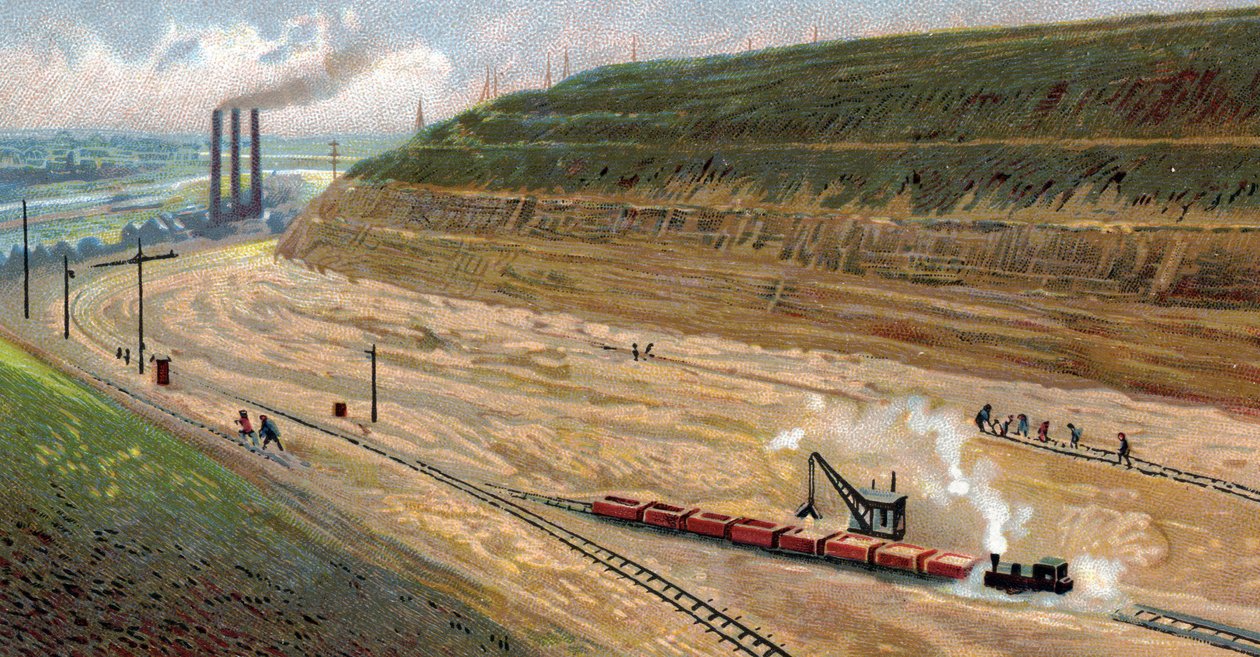 Construction of the Albert Canal in the 1930s, Belgium by Unknown Artist