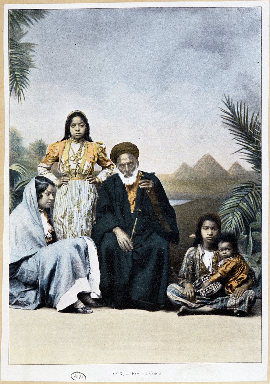 Coptic Family in Egypt - Photochrome, Late 19th Century by Unknown artist