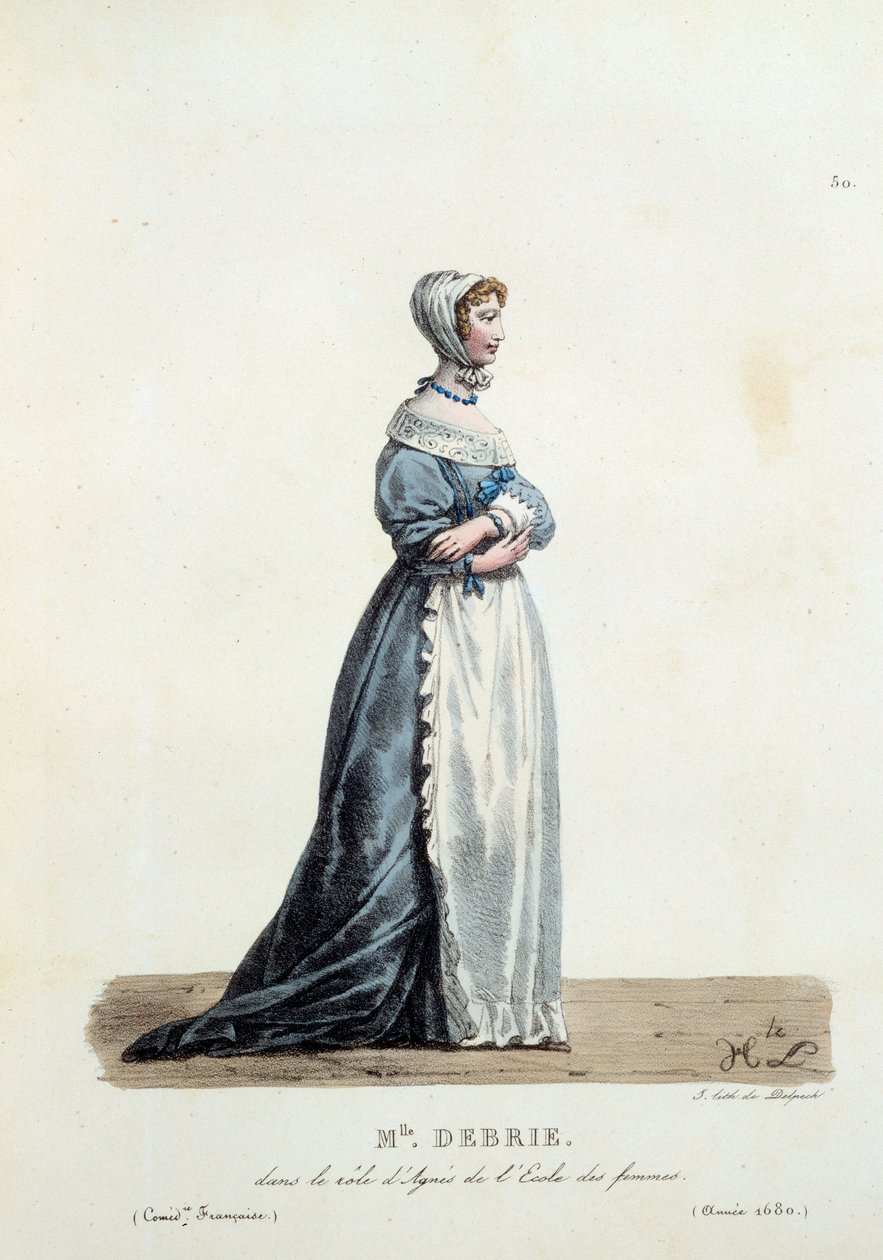 Costume of Miss Debrie in the role of Agnes of Moliere