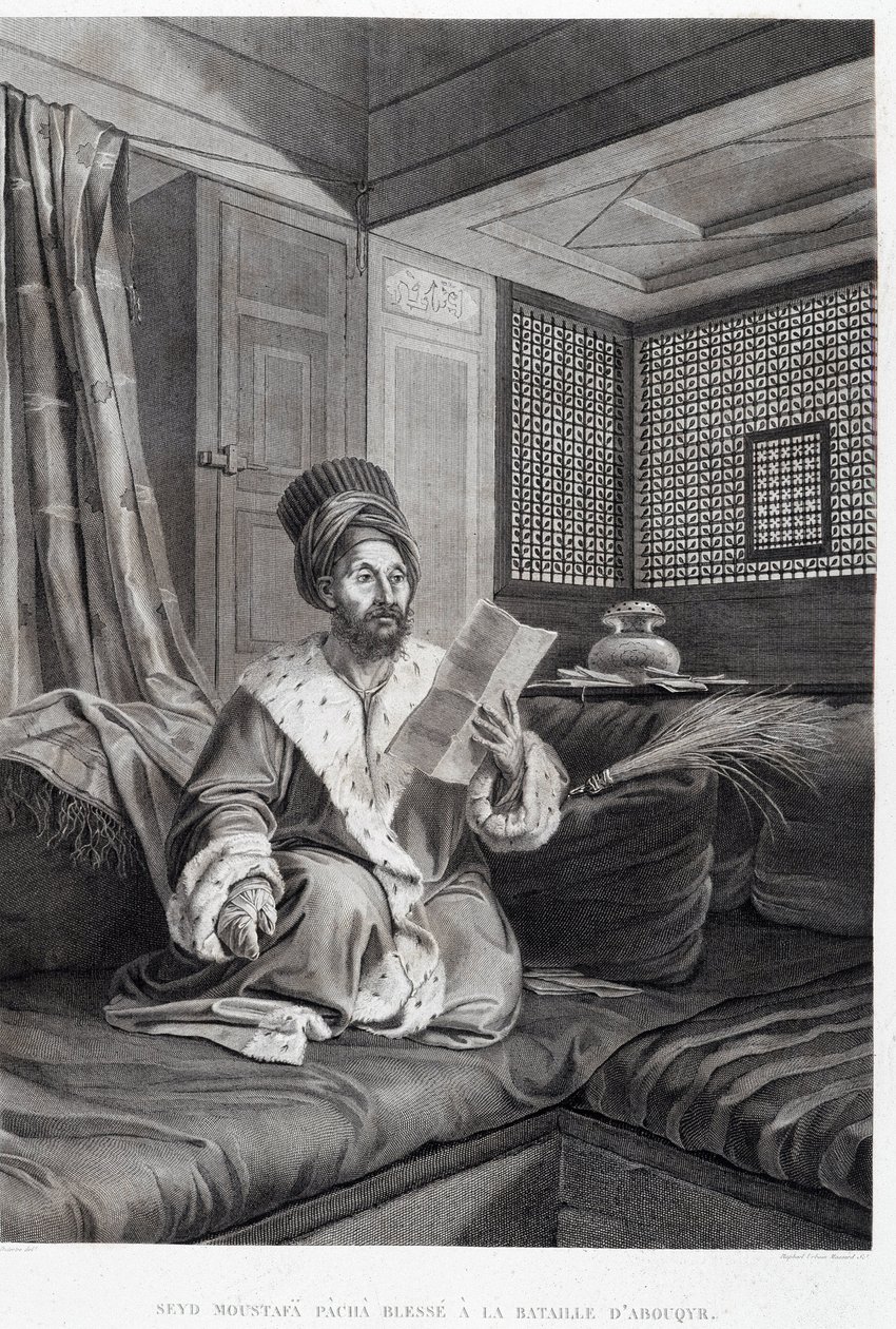 Costumes and Portraits: Seyd Moustafa Pasha Wounded at the Battle of Abouqyr (Aboukir) in 
