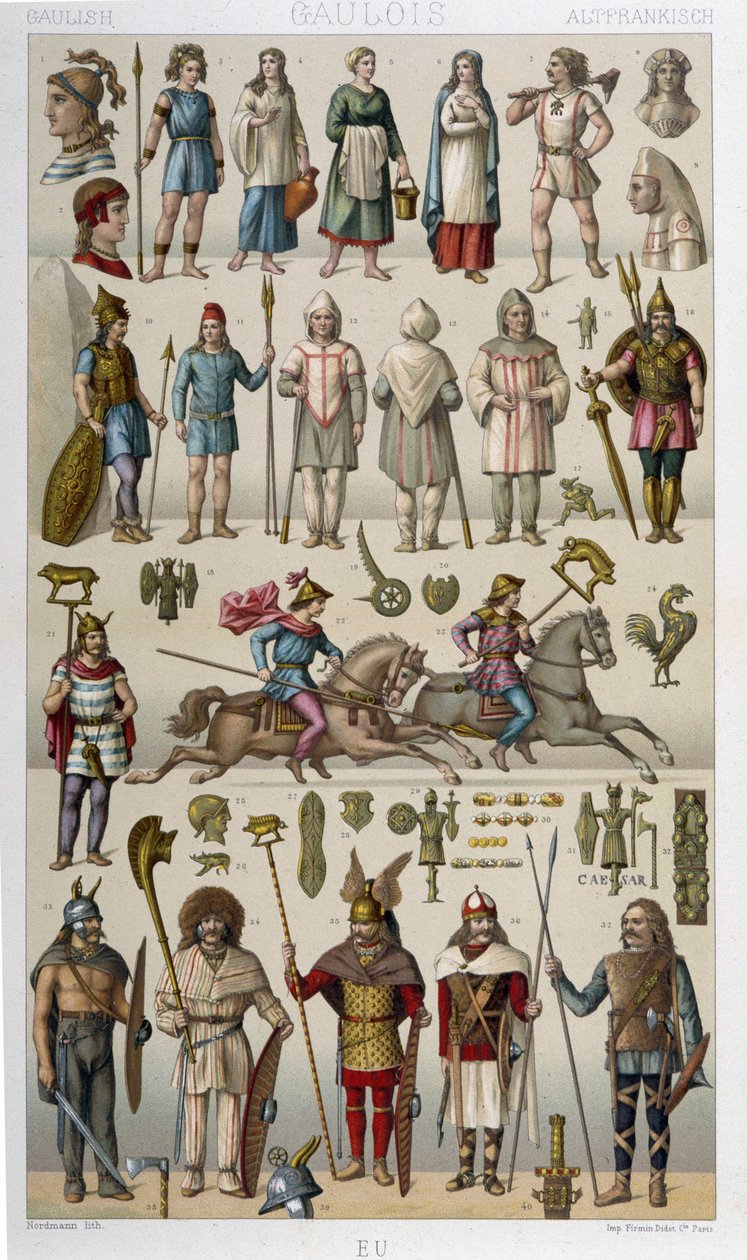Costumes, armor and weapons of the Gallic and their warriors by Unknown artist