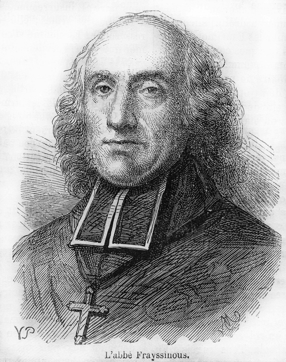Count Denis de Frayssinous (1765-1841), French Prelate, Bishop of Hermopolis, Minister of Ecclesiastical Affairs and Public Instruction. Engraving from 1844 by Unknown artist
