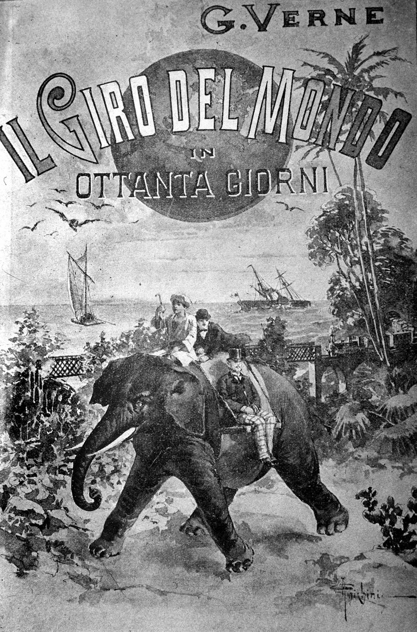 Cover of Around the World in 80 Days by Jules Verne (1828 - 1905) by Unknown artist