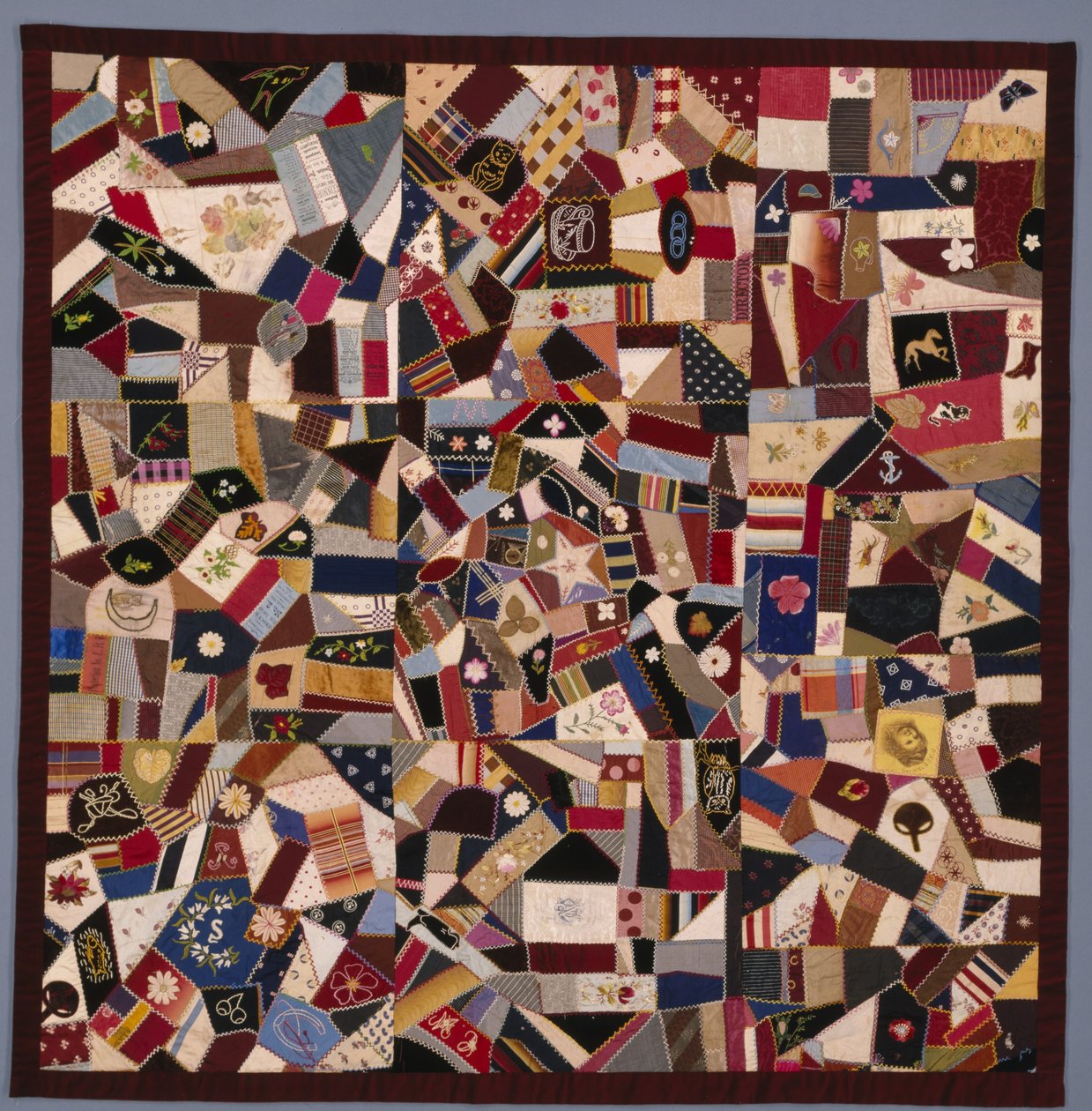 "Crazy" quilt by Unknown artist