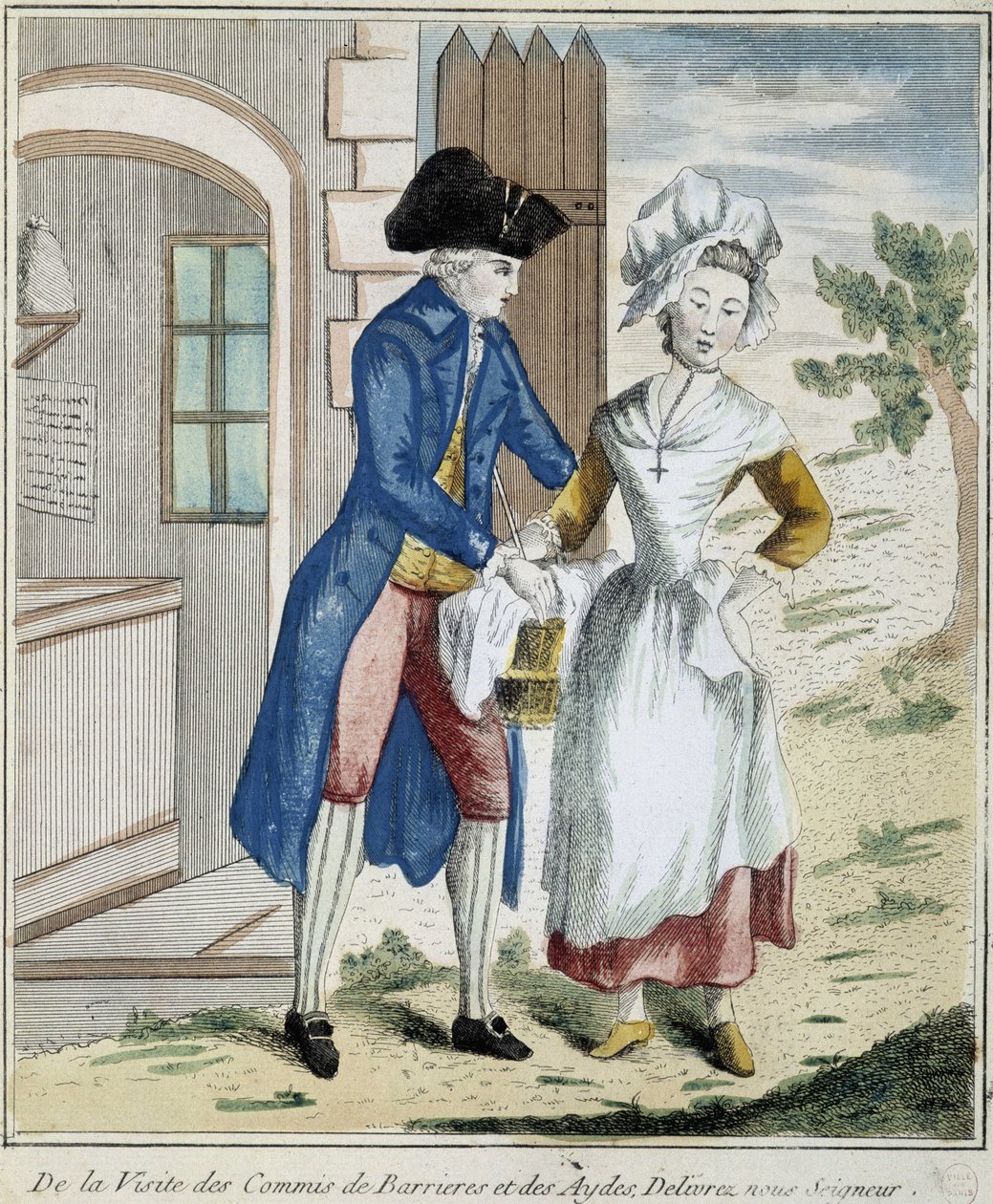 Customs: Barrier Tax - Caricature around 1800 by Unknown artist