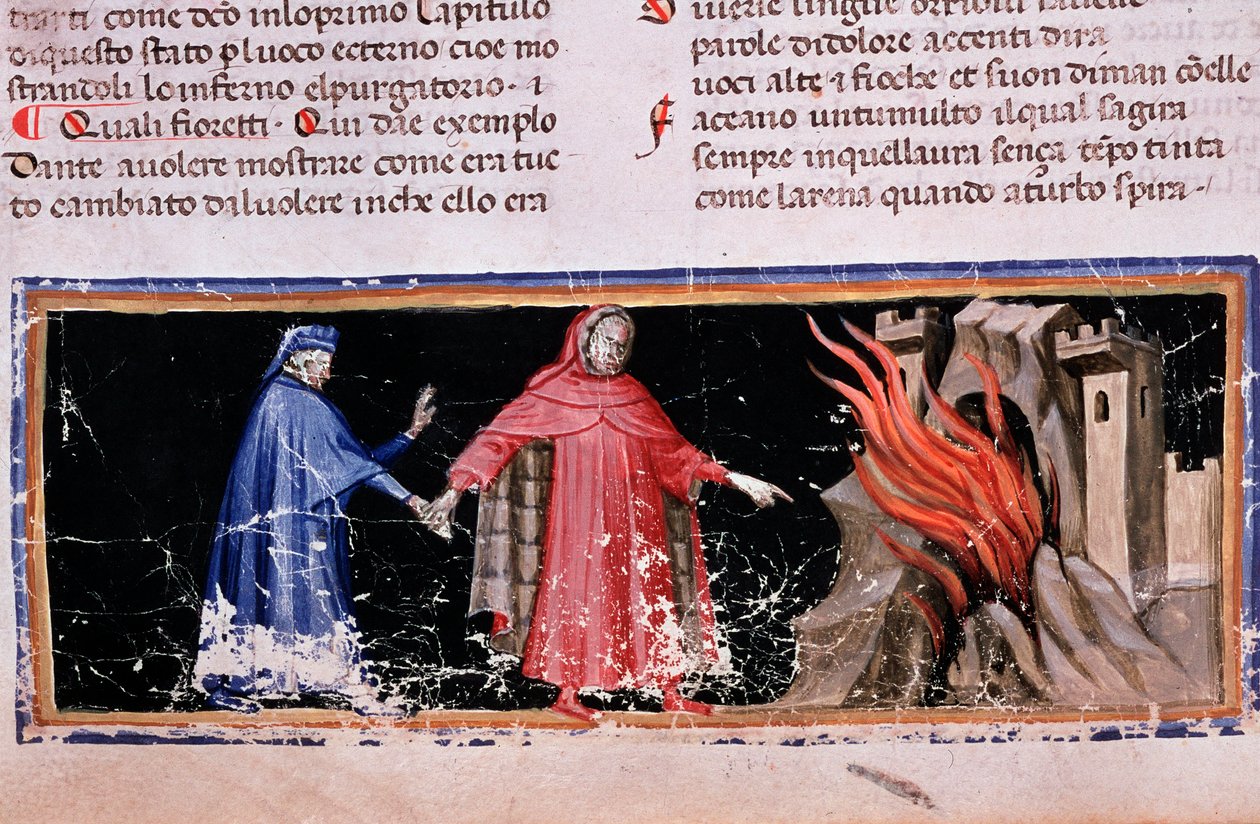 Dante and Virgil at the Gates of Hell (Canto 3 of Inferno, in the Divine Comedy) by Unknown artist