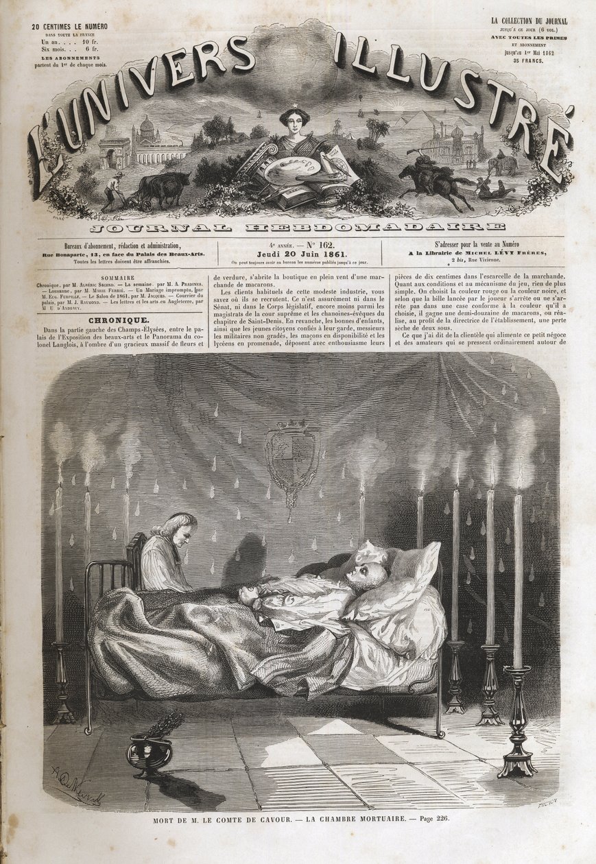 Death of Camillo Cavour - June 6 by Unknown artist