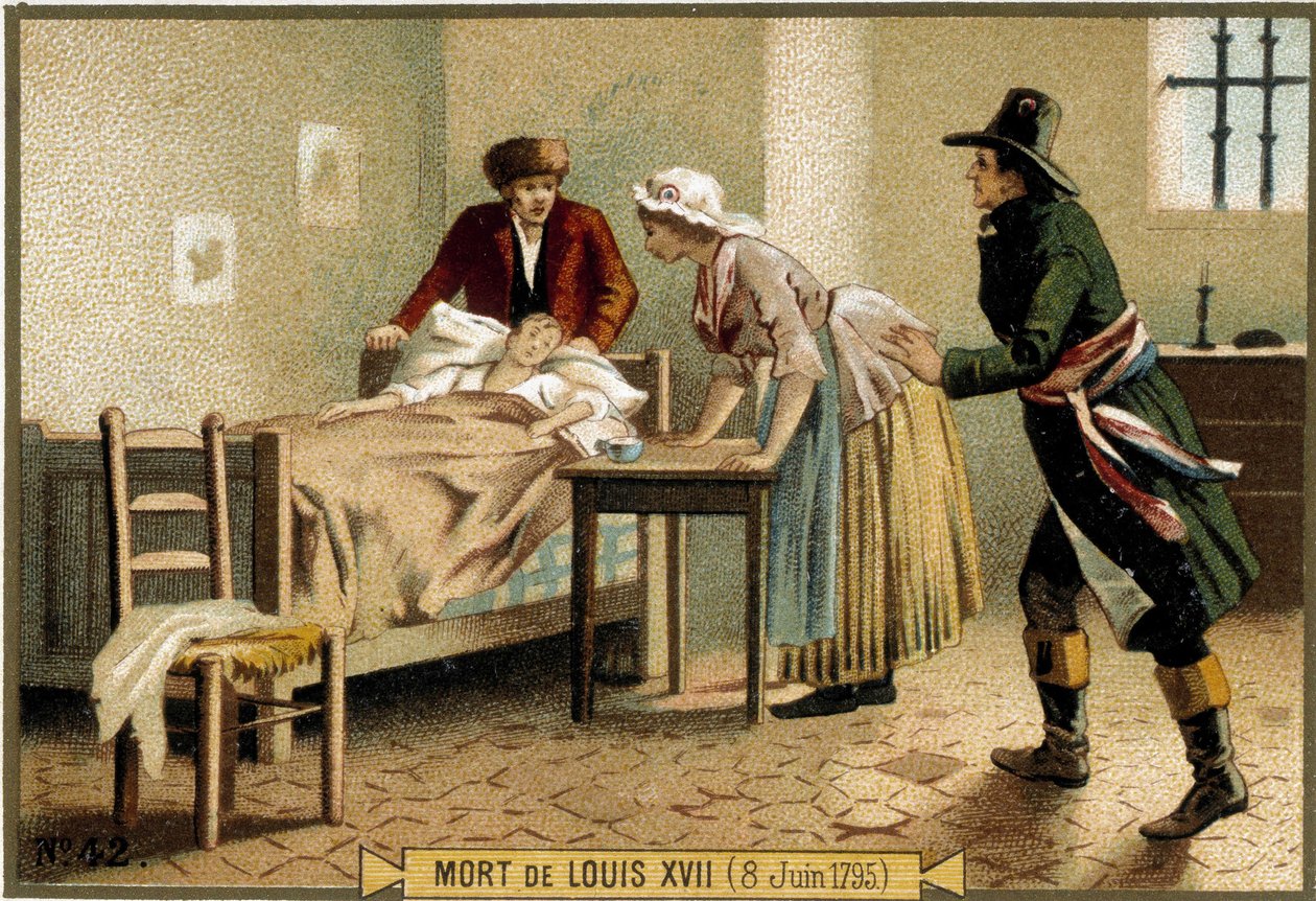Death of Louis XVII (08/06/1795). 19th century chromolithography by Unknown artist