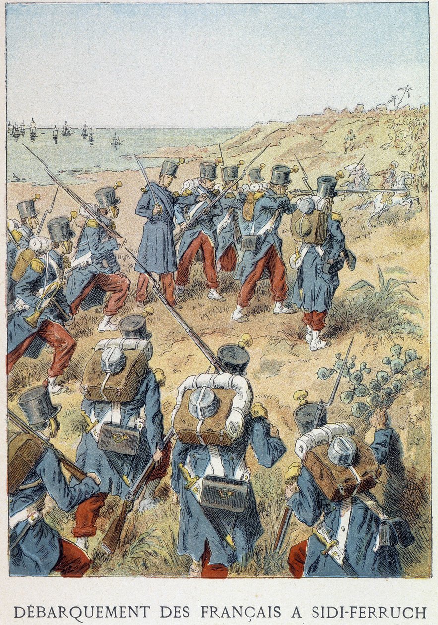 Debarquement des francais à Sidi-Ferruch, Algerie, le 14 juin 1830 - in Histoire de France by Unknown artist