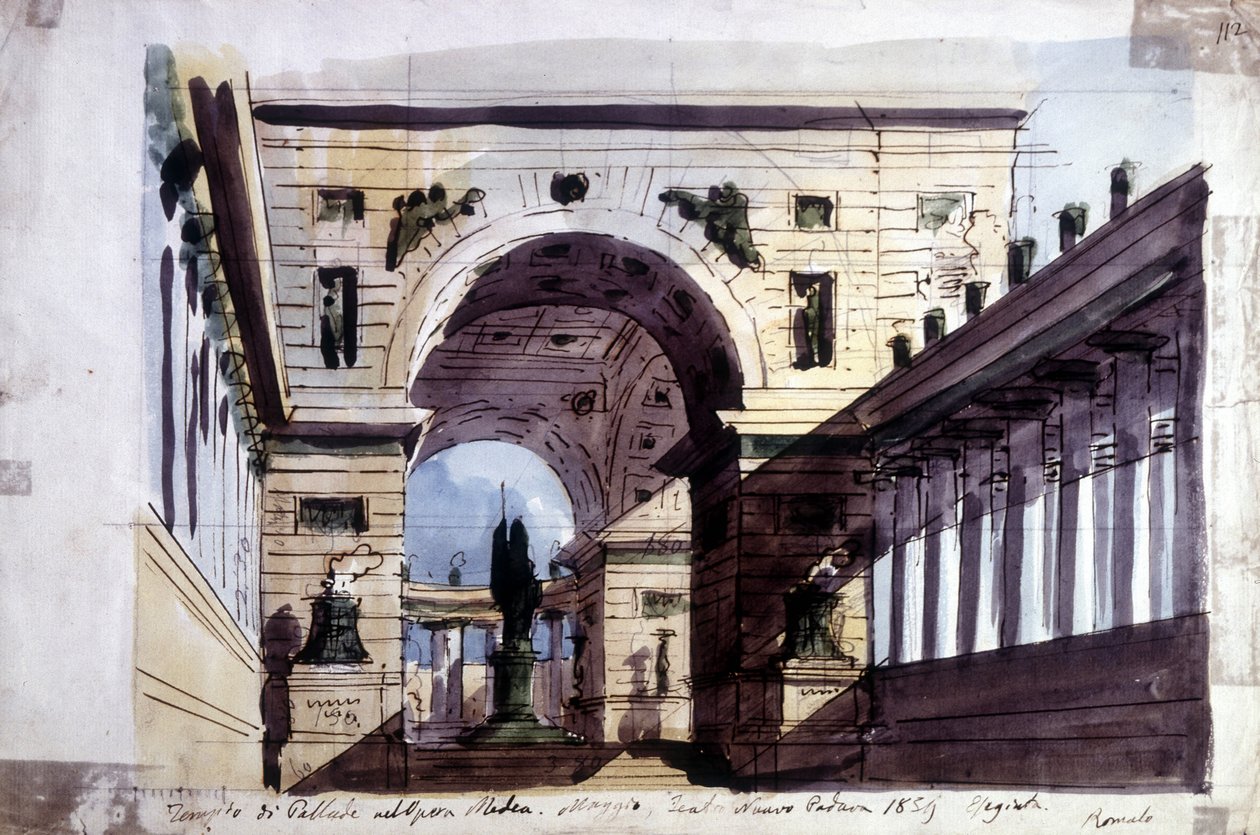 Decoration for the opera 'Medea' by Luigi Cherubini, Italian composer ...