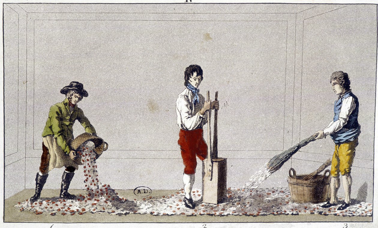Decoration: one of the stages of floor paving by Unknown artist