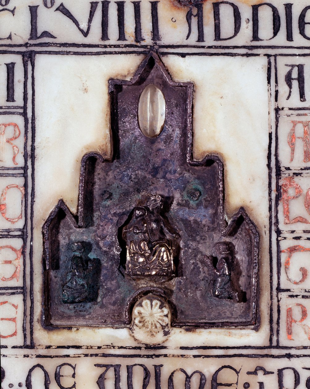 Detail of a Marble Tombstone of Simonetta and Percivalle Lercari, with Relief and Engraving by Unknown artist