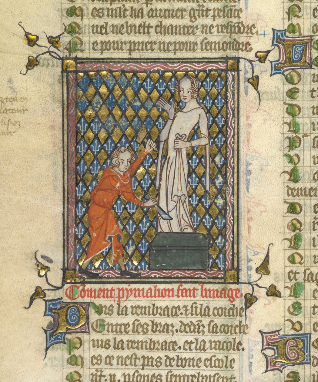 (Detail) Pygmalion before the statue, from 