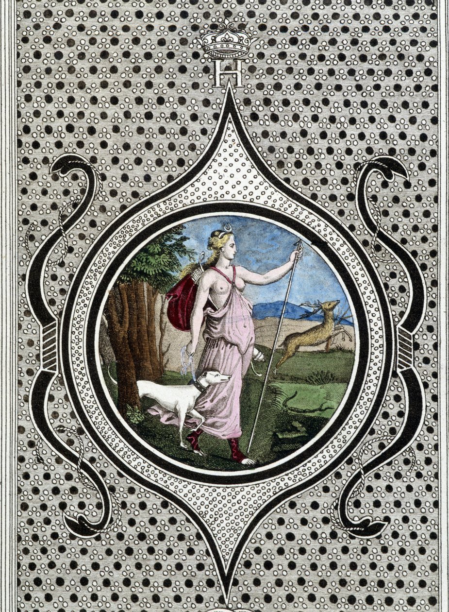 Diane (Artemis) huntress. 19th century engraving by Unknown artist